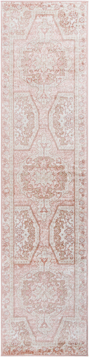 Livabliss St Tropez Traditional Runner Rug Turkey Woven Polypropylene Hallway Entryway Accent Pale Pink, Plum 2'7" x 10' SRZ2317-2710