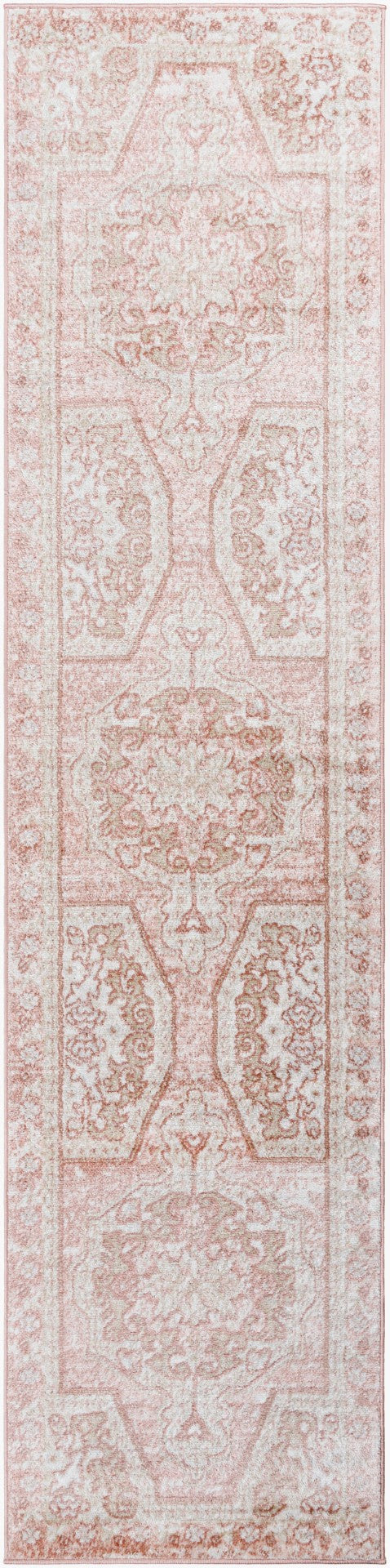 Livabliss St Tropez Traditional Runner Rug Turkey Woven Polypropylene Hallway Entryway Accent Pale Pink, Plum 2'7" x 10' SRZ2317-2710