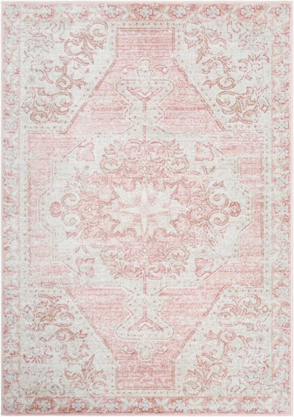 Livabliss St Tropez Traditional Runner Rug Turkey Woven Polypropylene Hallway Entryway Accent Pale Pink, Plum 9'2" x 12' SRZ2317-9212