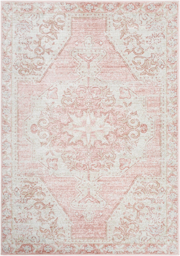 Livabliss St Tropez Traditional Runner Rug Turkey Woven Polypropylene Hallway Entryway Accent Pale Pink, Plum 9'2" x 12' SRZ2317-9212