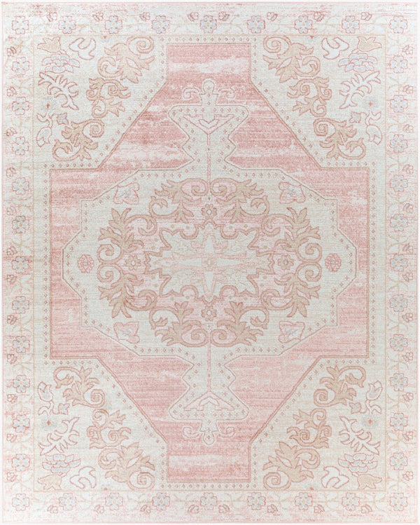 Livabliss St Tropez Traditional Runner Rug Turkey Woven Polypropylene Hallway Entryway Accent Pale Pink, Plum 7'10" x 9'6" SRZ2317-7996