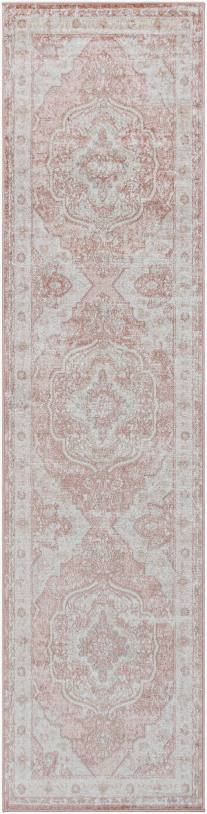 Livabliss St Tropez Traditional Runner Rug Polypropylene Hallway Accent Turkish Woven Plum, Pale Pink 2'7" x 10' SRZ2321-2710