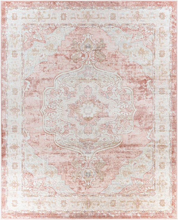 Livabliss St Tropez Traditional Runner Rug Polypropylene Hallway Accent Turkish Woven Plum, Pale Pink 7'10" x 9'6" SRZ2321-7996
