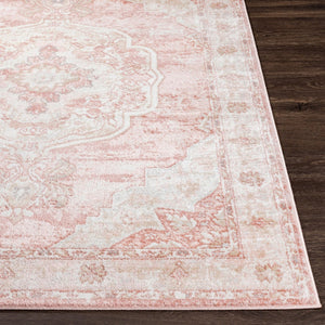 Livabliss St Tropez Traditional Runner Rug Polypropylene Hallway Accent Turkish Woven Plum, Pale Pink 7'10" x 7'10" SRZ2321-710SQ