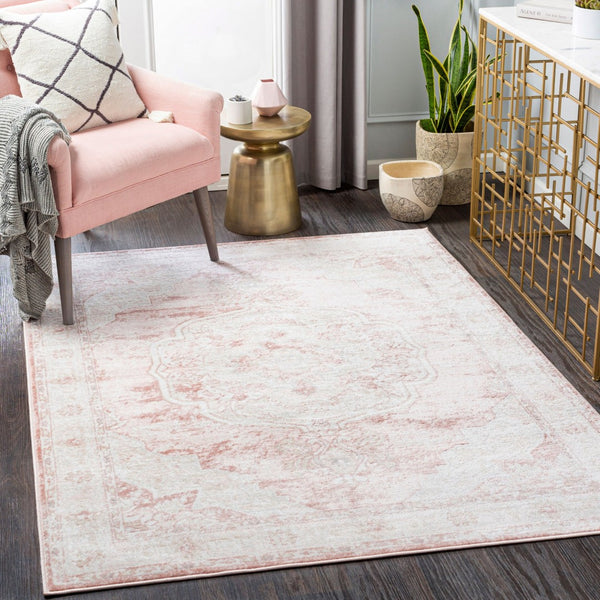 Livabliss St Tropez Traditional Runner Rug Polypropylene Hallway Accent Turkish Woven Plum, Pale Pink 7'10" x 9'6" SRZ2321-7996
