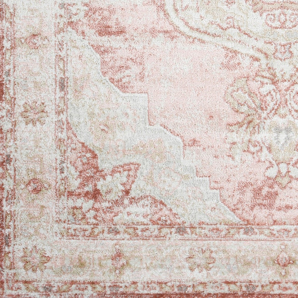 Livabliss St Tropez Traditional Runner Rug Polypropylene Hallway Accent Turkish Woven Plum, Pale Pink 7'10" x 7'10" SRZ2321-710SQ