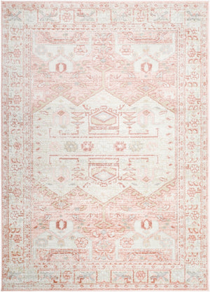 Livabliss St Tropez Traditional Square Area Rug Polypropylene Woven for High Traffic Rooms Pale Pink, Plum 7'10" x 7'10" SRZ2326-710SQ