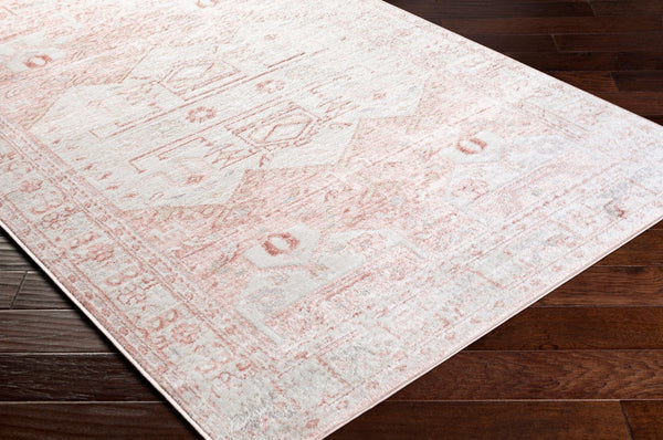 Livabliss St Tropez Traditional Square Area Rug Polypropylene Woven for High Traffic Rooms Pale Pink, Plum 7'10" x 7'10" SRZ2326-710SQ