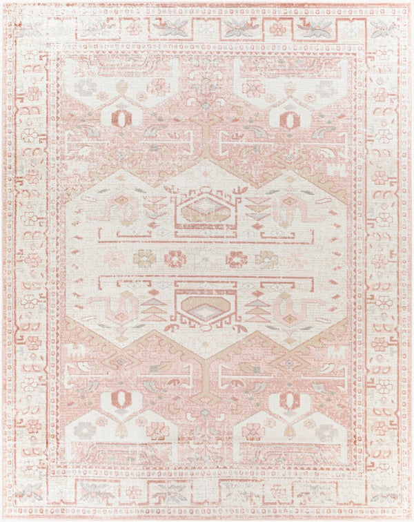 Livabliss St Tropez Traditional Square Area Rug Polypropylene Woven for High Traffic Rooms Pale Pink, Plum 7'10" x 9'6" SRZ2326-7996