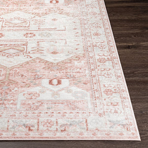 Livabliss St Tropez Traditional Square Area Rug Polypropylene Woven for High Traffic Rooms Pale Pink, Plum 7'10" x 7'10" SRZ2326-710SQ