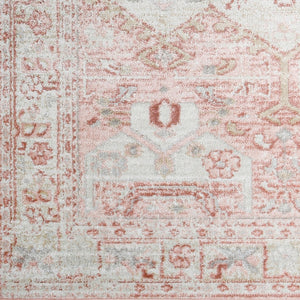 Livabliss St Tropez Traditional Square Area Rug Polypropylene Woven for High Traffic Rooms Pale Pink, Plum 7'10" x 7'10" SRZ2326-710SQ
