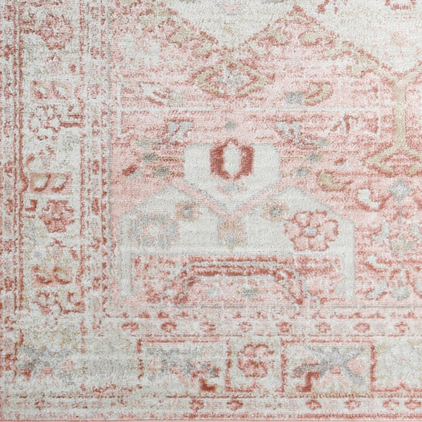 Livabliss St Tropez Traditional Square Area Rug Polypropylene Woven for High Traffic Rooms Pale Pink, Plum 7'10" x 7'10" SRZ2326-710SQ