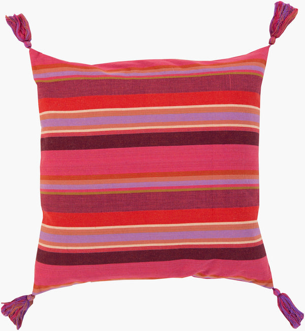 Surya Stadda Stripe Accent Pillow - 18"L X 18"W Soft Cotton Elegance For Cozy Home Decor & Style Lilac Cotton Ss002-2222d