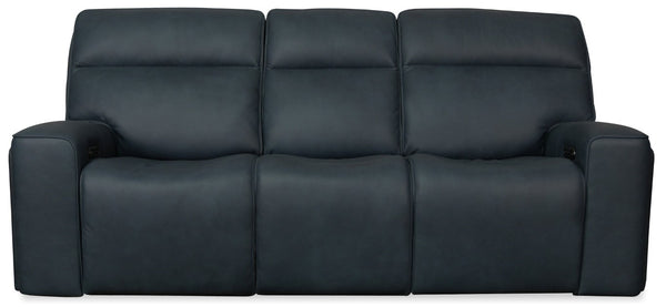 Hooker Furniture Riverton Dante Afterdusk Power Sofa With Dual Recline, Headrest & Lumbar, Hidden Cupholders And Luxe Leather Trim SS708-PHL3-048