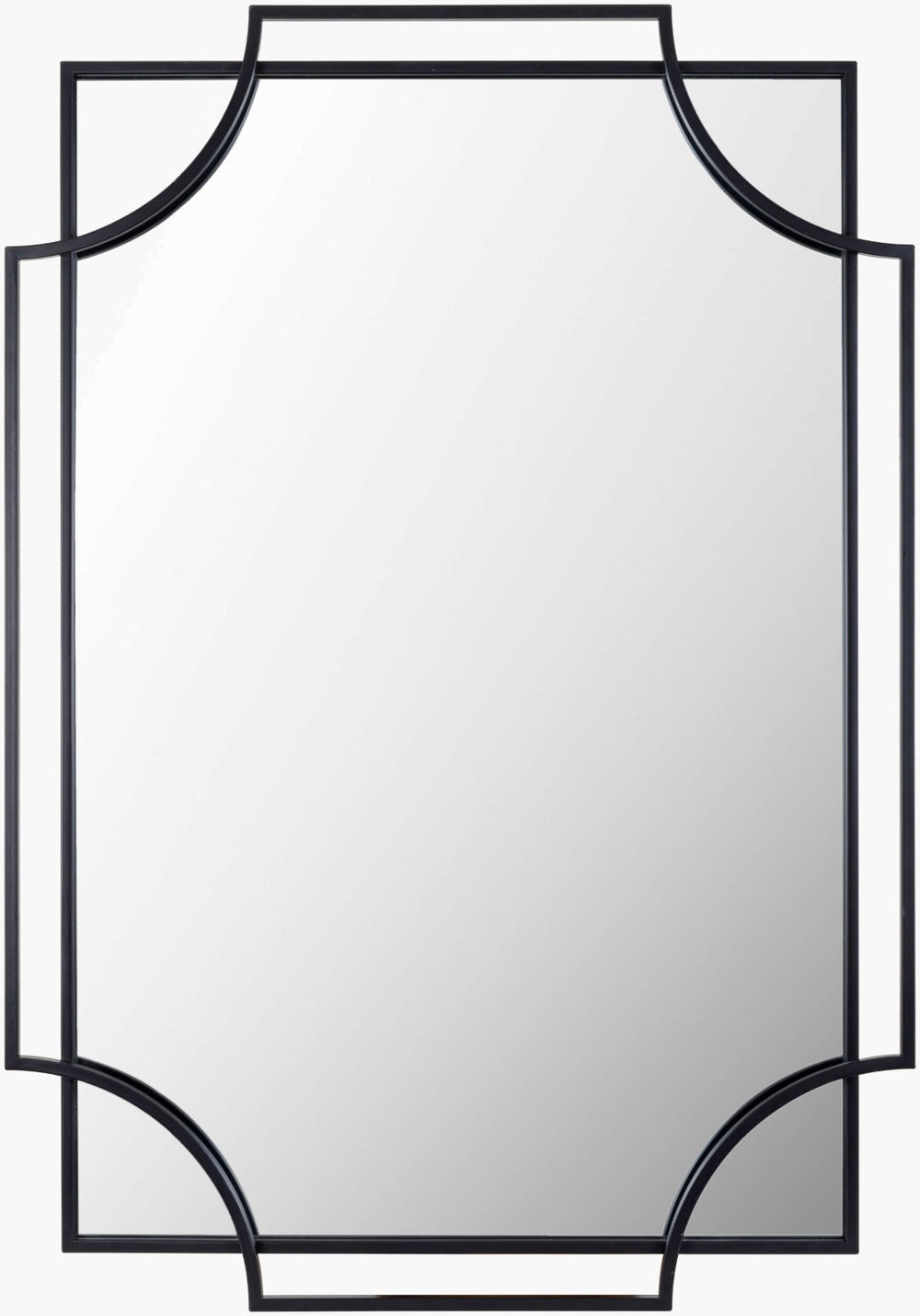 Livabliss Kassandra Slim Profile Wall Mirror Clean Geometric Frame for Entryway or Console Table Black 36"H x 24"W x 1"D SSK001-3624