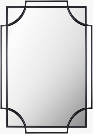Livabliss Kassandra Slim Profile Wall Mirror Clean Geometric Frame for Entryway or Console Table Black 36"H x 24"W x 1"D SSK001-3624