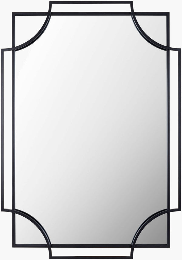 Livabliss Kassandra Slim Profile Wall Mirror Clean Geometric Frame for Entryway or Console Table Black 36"H x 24"W x 1"D SSK001-3624