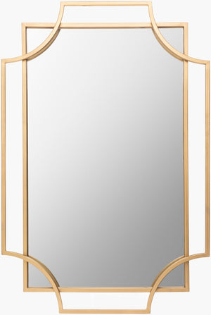 Livabliss Kassandra Geometric Wall Mirror with Sleek Frame for Entryway Living or Bedroom Gold 30"H x 20"W x 1"D SSK002-3020
