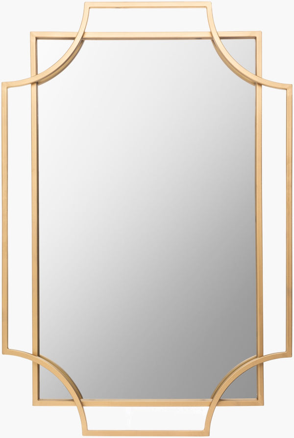 Livabliss Kassandra Geometric Wall Mirror with Sleek Frame for Entryway Living or Bedroom Gold 30"H x 20"W x 1"D SSK002-3020