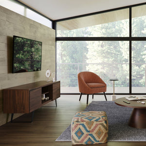 English Elm Lowry - Mid-Century Walnut Tv Media Stand With Adjustable Shelves, Cable Management & Solid Support B136P158866