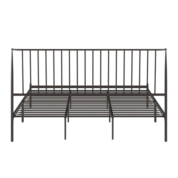 Homelegance By Top-Line Dante Metal Platform Bed with Curved Metal Headboard Dark Bronze Metal
