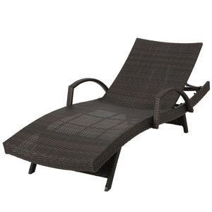 English Elm Christopher Knight Home® - Salem Pe Wicker Chaise Lounge With Adjustable Back, Weather-Resistant Design For Ultimate Comfort 52005.00ARM