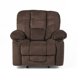 English Elm Christopher Knight Home® - Luxurious Manual Recliner Chair with Skin-Friendly Fabric, Dual Cup Holders, Ergonomic Padded Comfort Chocolate 57578.00CHO