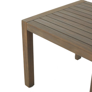 English Elm Christopher Knight Home® - LEAH Acacia 3-Piece Outdoor Chat Set with Water-Resistant Cushions and Slat Paneled Tabletop Beige 40 L x 25.75 W x 18.75 H 60915.00GRY