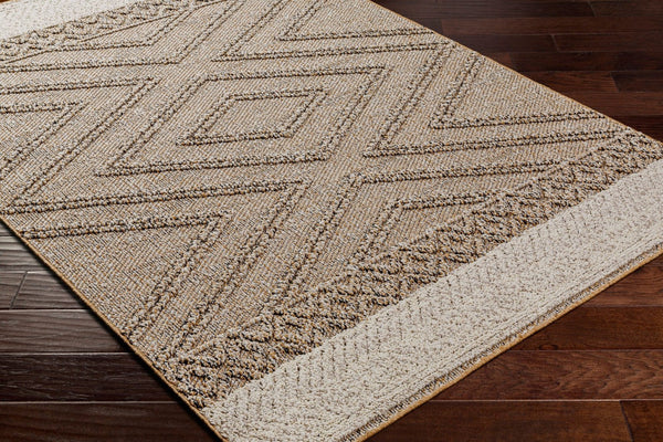 Livabliss Sarasota Scandinavian Geometric Polypropylene Rug for Entryways Patios and Modern Interiors Taupe, Mustard 7'7" x 10' SSO2300-71010