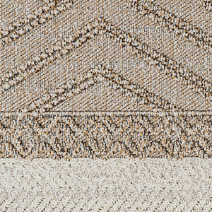 Livabliss Sarasota Scandinavian Geometric Polypropylene Rug for Entryways Patios and Modern Interiors Taupe, Mustard 7'7" x 10' SSO2300-71010