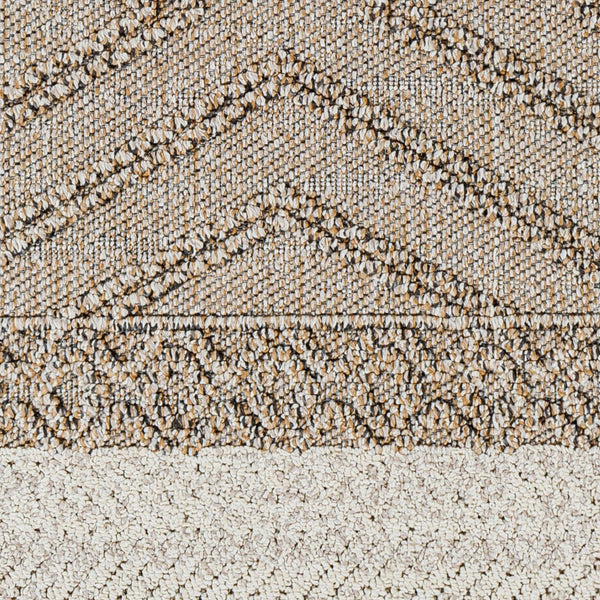 Livabliss Sarasota Scandinavian Geometric Polypropylene Rug for Entryways Patios and Modern Interiors Taupe, Mustard 7'7" x 10' SSO2300-71010