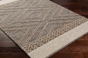 Livabliss Sarasota Machine Woven Polypropylene Rug Scandinavian Modern Geometric Indoor Outdoor Black, Taupe 2'1" x 3'9" SSO2301-2339