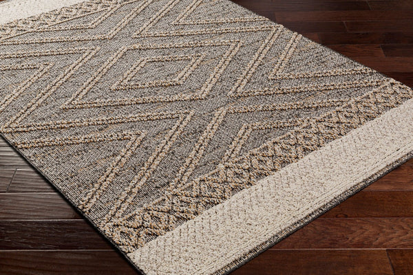 Livabliss Sarasota Machine Woven Polypropylene Rug Scandinavian Modern Geometric Indoor Outdoor Black, Taupe 2'1" x 3'9" SSO2301-2339