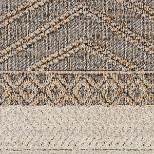 Livabliss Sarasota Machine Woven Polypropylene Rug Scandinavian Modern Geometric Indoor Outdoor Black, Taupe 2'1" x 3'9" SSO2301-2339