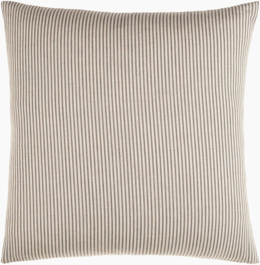 Surya Skinny Stripe Accent Pillow - 20" X 20" Country Cottage Charm In Flax & Cotton For Cozy Decor Light Beige Cotton,Flax,Cotton,Flax Ssp001-2020