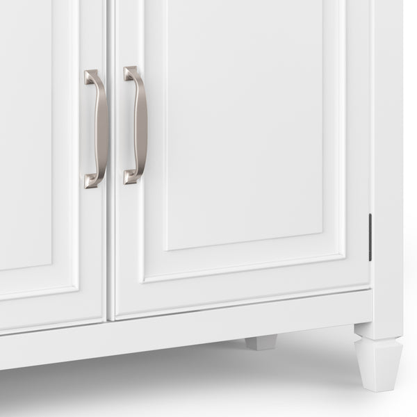 English Elm Connaught Handcrafted Solid Wood Entryway Storage Cabinet In White - Timeless British Colonial Style B136P158544