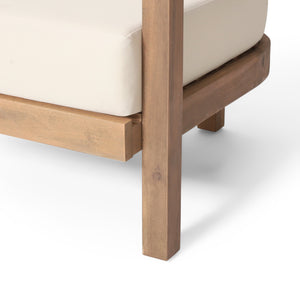 English Elm Christopher Knight Home® - Patio 3-Piece Acacia Wood Club Chair Set with Table, Plush Beige Cushions, Durable Outdoor Style N780P7230306