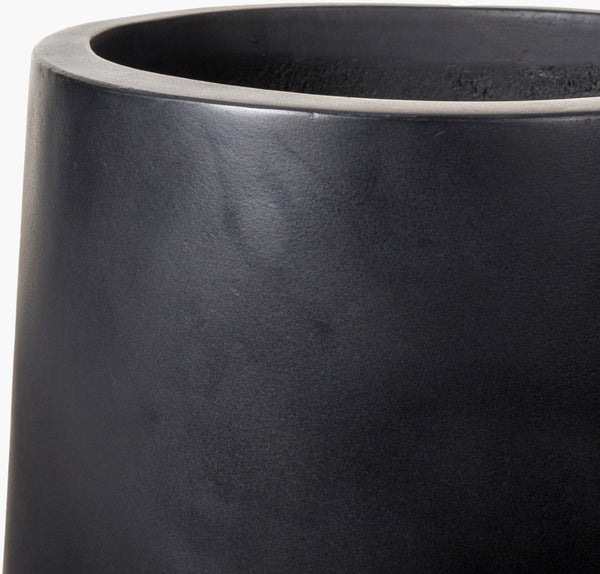 Surya Seastone Decorative Accent Planter - Modern Concrete Design For Stylish Outdoor Spaces, 13"H X 11"W Black Concrete Sst003-set