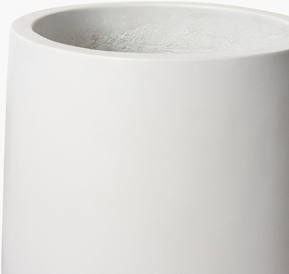 Surya Seastone Decorative Accent Planter - Modern Concrete Design For Stylish Outdoor Spaces, 13"H X 11"W White Concrete Sst004-set