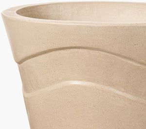 Surya Seastone Decorative Accent Planter - Modern Concrete Design For Stylish Outdoor Spaces, 13"H X 11"W Gray Concrete Sst005-set