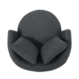 Christopher Knight Home® - Noble House - Smyrna Contemporary Upholstered Swivel Club Chair, Charcoal and Black