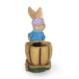 Christopher Knight Home® - Noble House - Raglan Outdoor Decorative Rabbit Planter, Blue and Brown