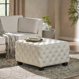 Christopher Knight Home® - Noble House - Jaymee Modern Glam Button Tufted Velvet Ottoman