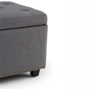 English Elm Hamilton Storage Ottoman - Stylish Slate Grey Seat With Hidden Storage For Any Room, Versatile Design B136P158174