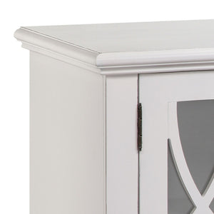 Atlas Anastasia Four-Door Credenza - Elegant Snow White Storage with Glass Fretwork for Stylish Homes ST11001-01