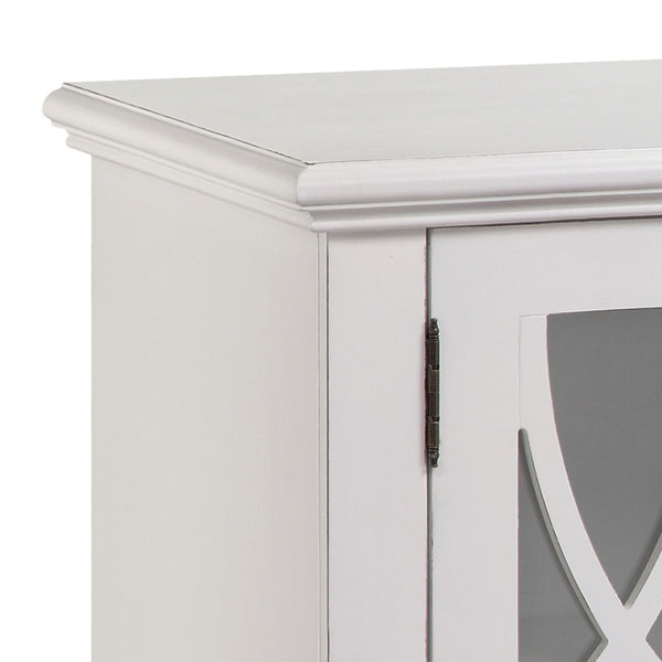 Atlas Anastasia Four-Door Credenza - Elegant Snow White Storage with Glass Fretwork for Stylish Homes ST11001-01