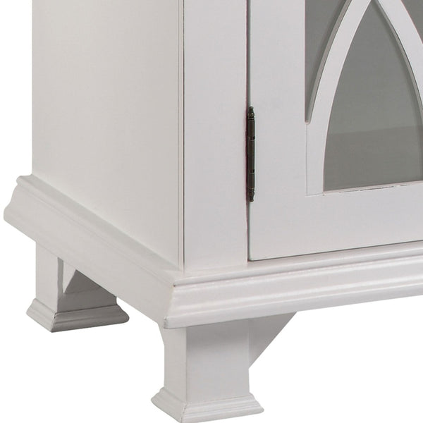 Atlas Anastasia Four-Door Credenza - Elegant Snow White Storage with Glass Fretwork for Stylish Homes ST11001-01