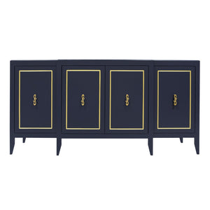 Atlas Annapolis Credenza – Chic Navy Storage Solution with Gold Accents for Stylish Home Organization Needs ST11002-01