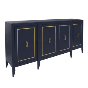 Atlas Annapolis Credenza – Chic Navy Storage Solution with Gold Accents for Stylish Home Organization Needs ST11002-01