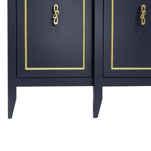 Atlas Annapolis Credenza – Chic Navy Storage Solution with Gold Accents for Stylish Home Organization Needs ST11002-01